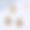 Breloque ronde striée laiton doré 9mm, fournitures dorées bijoux, x1 g6557