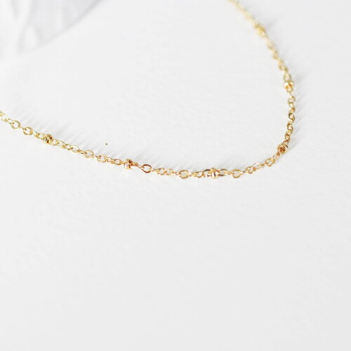 Chaine fine dorée satellite 16k,chaine plaquée or 1 micron, chaine collier chaine complète,chaine dorée,1.5 mm, 40cm, x1 g0633