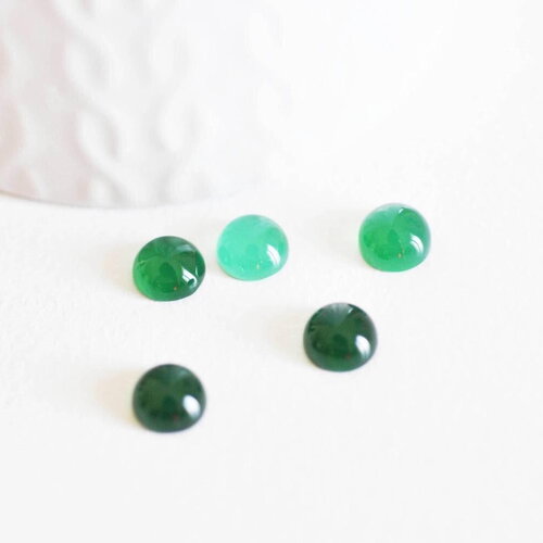 Cabochon agate vert, cabochon rond, agate naturelle,pierre naturelle, cabochon pierre, 8mm, x1 g0420