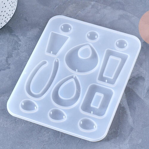 Moule pour fabrication boucles créoles résine, un moule en silicone pour réaliser des bijoux avec inclusion en résine, x1 g4177