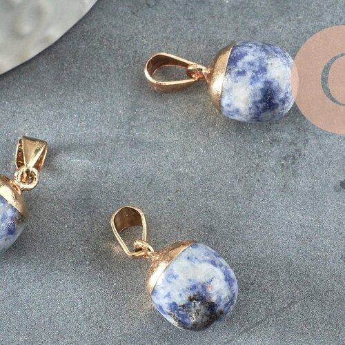 Pendentif goutte sodalite naturelle fer doré 17-19mm, x1 (g5705)