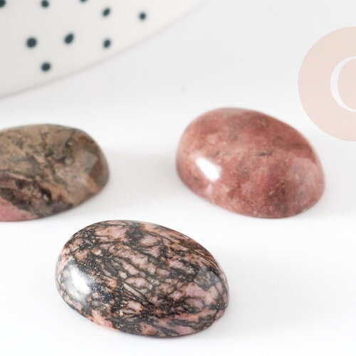 Cabochon rhodonite ovale, cabochon ovale, rhodonite naturelle, cabochon pierre,pierre naturelle,20x15mm, x1 g2237