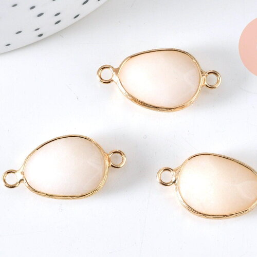 Pendentif connecteur jade blanc,creation bijou, pendentif bijoux, pendentif pierre,jade blanc, pierre naturelle,jade naturel,27.5mm, x1 g231