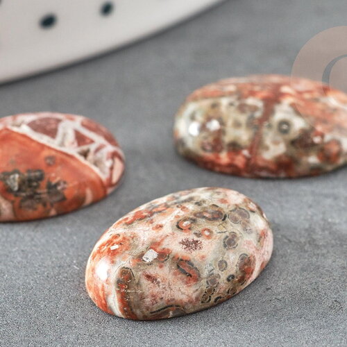 Cabochon rond jaspe léopard,bijou pierre, cabochon rond,jaspe naturel, jaspe marron,cabochon 18x13mm, x1 g1134