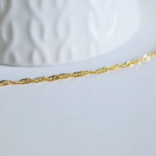 Chaine singapour acier 304 inoxydable ip doré 14k 2mm, x1 mètre (g0310)