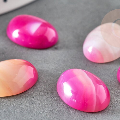 Cabochon ovale agate naturelle rose 18x13mm, cabochon création bijoux pierre, x1 g8661