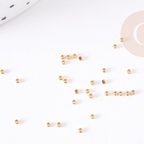 Perles à écraser acier 304 inoxydable doré 1.5mm, x100 (g1180)