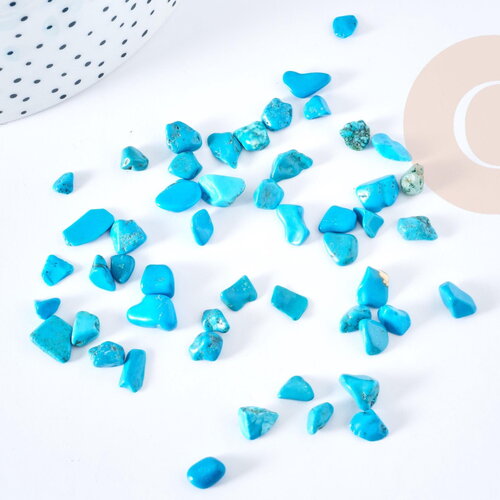 Sable chips pierre howlite turquoise naturel 5-10mm, x20gr (g8692)