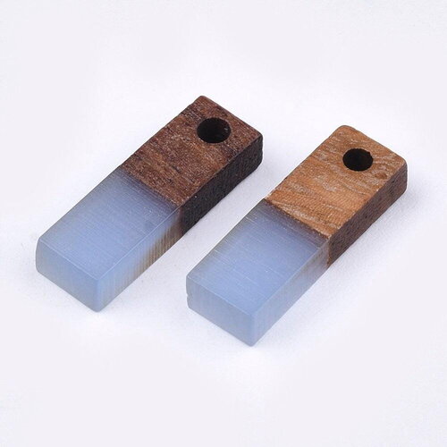 Pendentif goutte bois résine rectangle violet,perle bois nature perle géométrique,perle rectangle,création bijoux bois,17mm,x5 g4661
