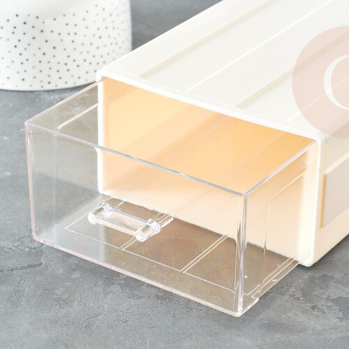 Boite rangement perles bijoux fournitures en plastique 1 tiroir 21cm, x1 (g9188)