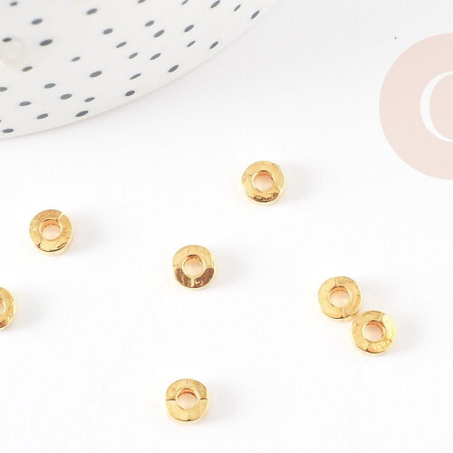 Perles rondelles intercalaires zamac doré 6mm, x50 (g1343)