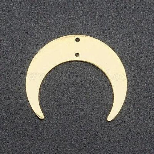 Pendentif lune acier doré 201 inoxydable 26mm, un bijou en acier hypoallergénique sans libération de nickel, x1 g6158