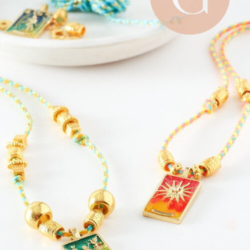 Kit création collier médaille tarot coloré x1 (g10108)