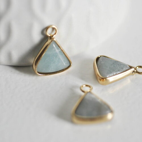 Pendentif triangle amazonite,pendentif bijoux, pendentif pierre,bracelet pierre,pierre naturelle, amazonite naturelle,16mm, x1, g2112