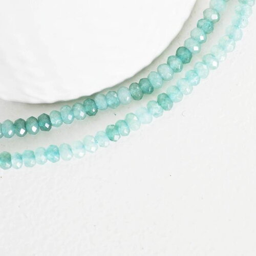 Perle abacus jade bleu clair,perle jade,pierre naturelle,jade naturel,perle pierre,perle facette,jade,4x2mm,fil 137 perles- g05