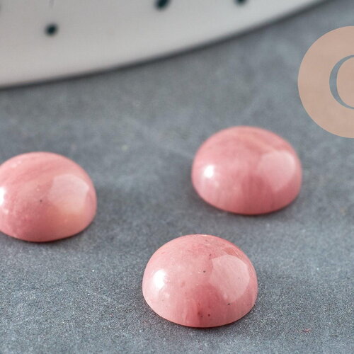 Cabochon rond rhodochrosite naturelle lisse 8mm, x1 (g5592)