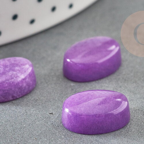 Cabochon jade naturel violet 14x10mm, cabochon ovale dôme, cabochon pierre naturelle, x1 (g2233)