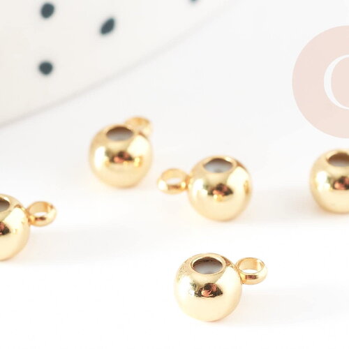Attache bélière pour pendentif laiton doré 7mm, x5 (g9230)