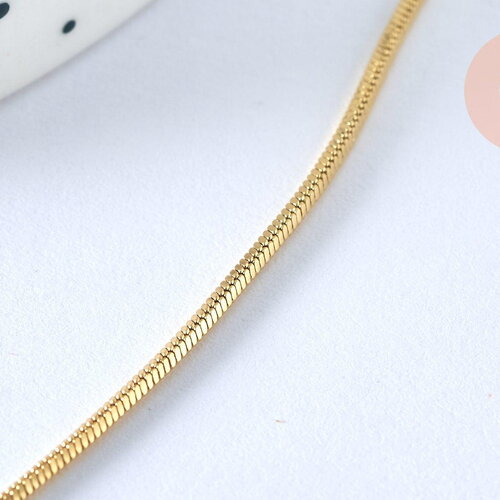 Chaine dorée serpent laiton doré 14k,chaine fine dorée,chaine collier, chaine complète,1.5 mm, 45cm, x1 (g0937)