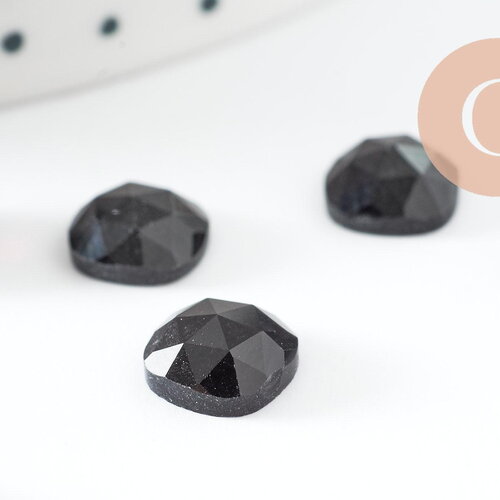 Cabochon carré obsidienne naturelle 8x8mm, cabochon création bijoux pierre, x1 g9700
