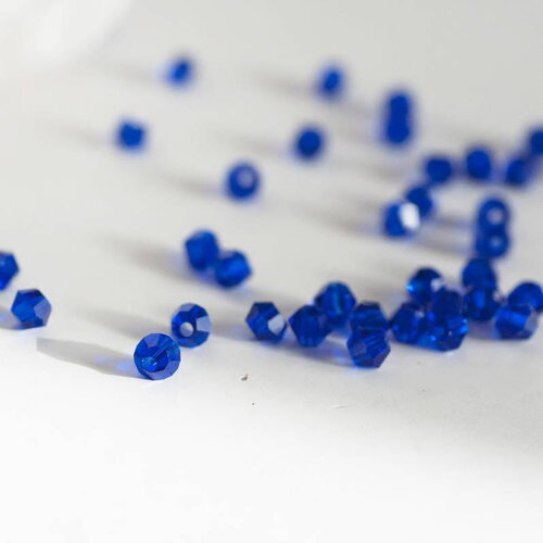 Perles bicone cristal autrichien facette bleu roi 4mm, x20 (g2356)