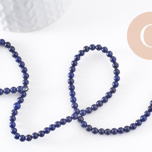 Perles lapis lazulis rondes,lapis bleu,pierre naturelle, perles pierre,lapis naturel, 4mm, fil de 35 cm-(g1127)