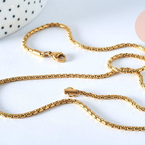 Chaine complète acier dorée 14k serpent,chaine fantaisie,sans nickel,chaine complète, x 50cm g1252