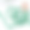Perle ronde verre facettée transparente vert foncé 2mm, fourniture création de bijoux diy, fil de 37cm, x1 (g7393)