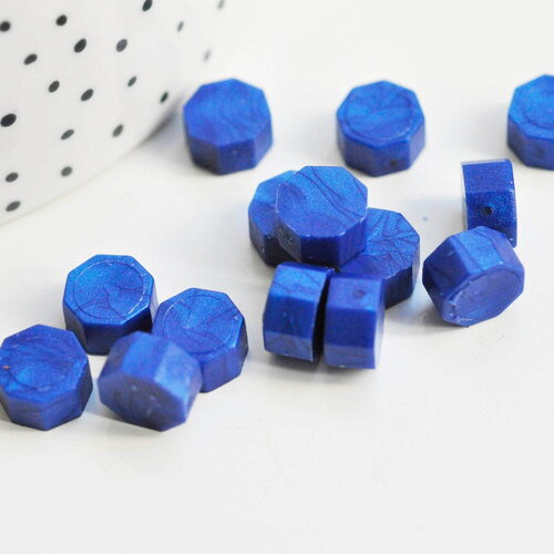 Granulés cire bleu foncé nacré à cacheter, fourniture création sceaux personnalisés pour sceaux et invitations de mariage,les 100 g7157