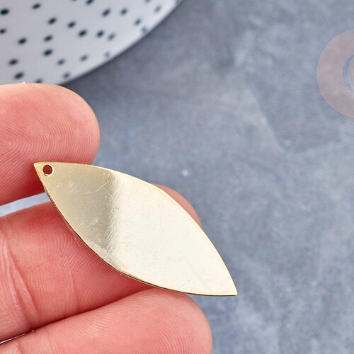 Pendentif marquise cuivre doré 16k 37mm,pendentif doré pour création bijoux diy, x1 g8352