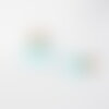Pendentif triangle jade naturel bleu laiton doré facettes 20mm,x1 (g1237)