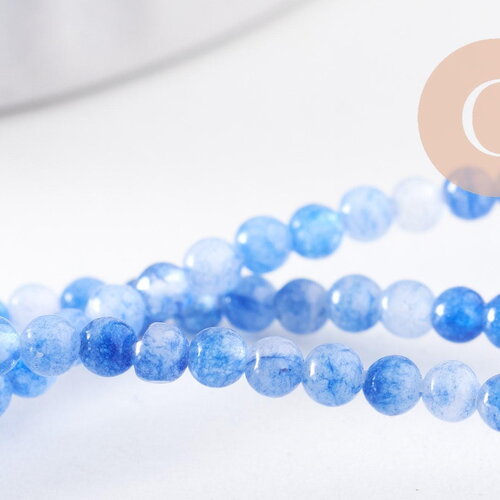 Perles jade bleu 2mm, jade naturel, perle pierre,fournitures créatives, pierre précieuse,perles bijoux,2mm,fil de 40 cm-(g1125)