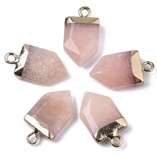 Pendentif pointe aventurine rose naturelle 19mm, pendentif, bijou pierre,pendentif pierre rose aventurine naturelle, x1 g5922
