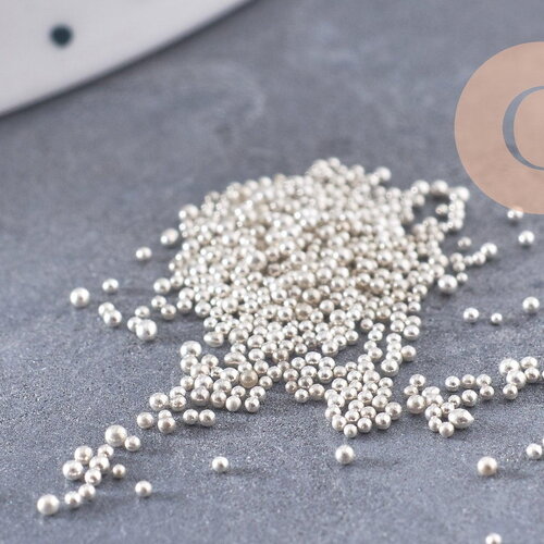 Sable chips verre blanc argent chips mineral 0.6mm, x10gr (g1462)