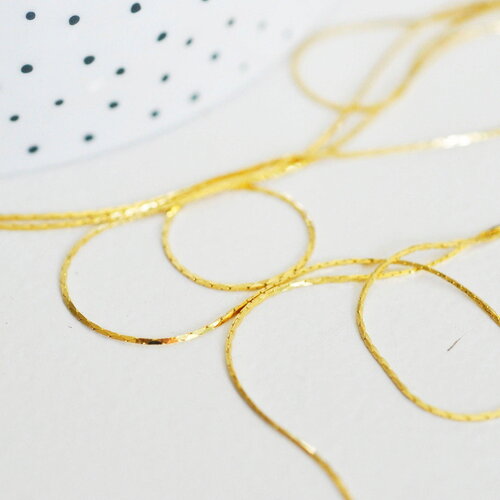 Chaine fine dorée serpent 16k 1 micron 1mm,chaine pour création bijoux, x1 mètre g5005