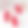Perle coeur porcelaine rouge irisé 16mm, perle céramique, fabrication bijoux, x10 g9347