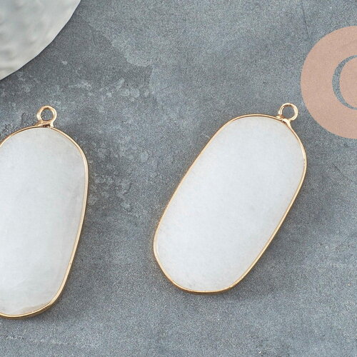 Pendentif hexagone jade blanc,pendentif bijoux, pendentif pierre,pendentif collier,pierre naturelle,pendentif jade,jade naturel,49mm, x1 g02