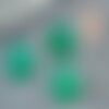 Cabochon rond onyx vert foncé 10mm, cabochon création bijoux pierre, x1 (g8675)