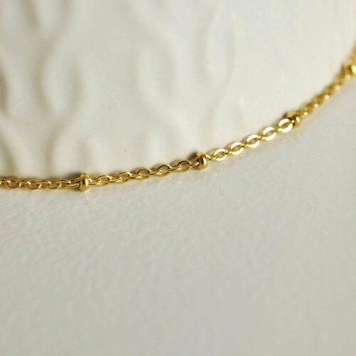 Chaine satellite acier 304 inoxydable dore 14k 1.5mm, x1 metre (g1679)