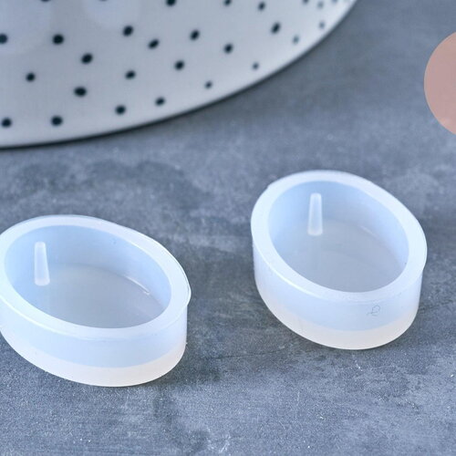 Moule en silicone ovale pendentif 28mm, moule en silicone pour réaliser des bijoux avec inclusion en résine, x1 g6948