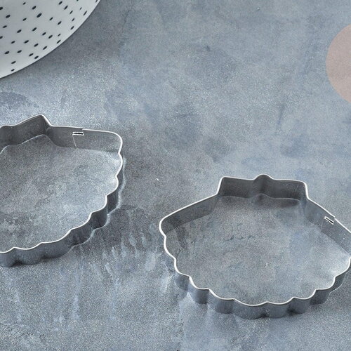 Emporte-pièce coquillage inoxydable argenté 50x62mm, x1 g7970