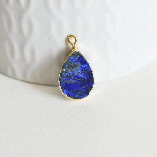Pendentif goutte lapis lazulis,creation bijou, pendentif bijoux, pendentif pierre, pierre naturelle, lapis lazulis naturelle,22mm, x1 g5207