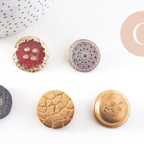 Boutons anciens vintages 23-30mm, x1 (g10153)