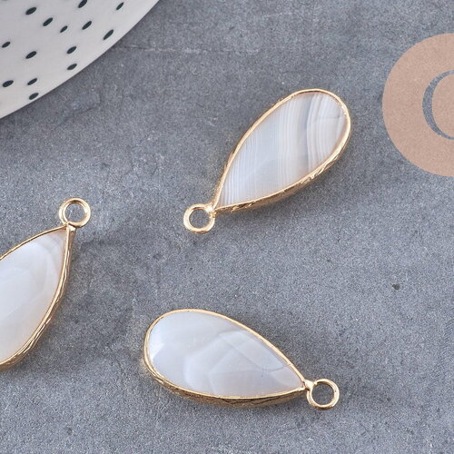 Pendentif goutte agate grise,pendentif bijoux, pendentif agate,pendentif pierre, agate naturelle,agate grise,26mm g5175