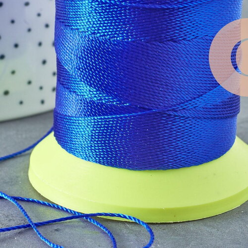 Fil bleu roi nylon pour broderie couture bijoux 0.8mm, x10 mètres (g2971)