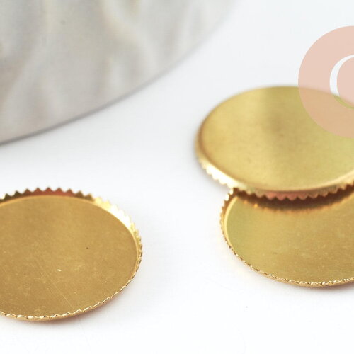 Supports de cabochons ronds laiton brut 16mm, x10 (g1512)
