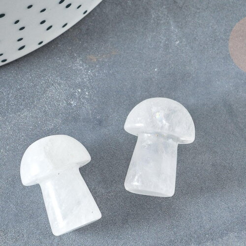 Pierre de massage champignon cristal de roche naturel lithothérapie 20-21mm, cristal de roche, lithothérapie, x1, g7509