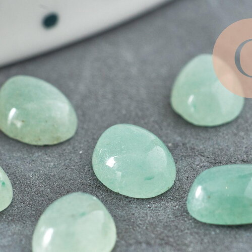 Cabochon ovale aventurine verte naturelle 8x6mm, x1 (g5060)