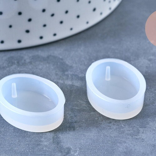 Moule en silicone ovale pendentif 28mm, moule en silicone pour réaliser des bijoux avec inclusion en résine, x1 g6948