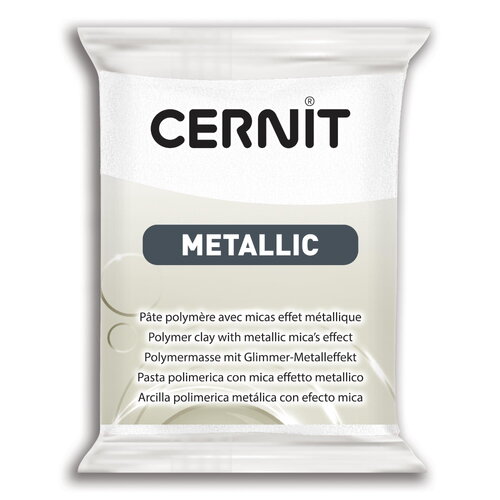 Pâte polymère cernit metallic - blanc nacré x56g (g10455)